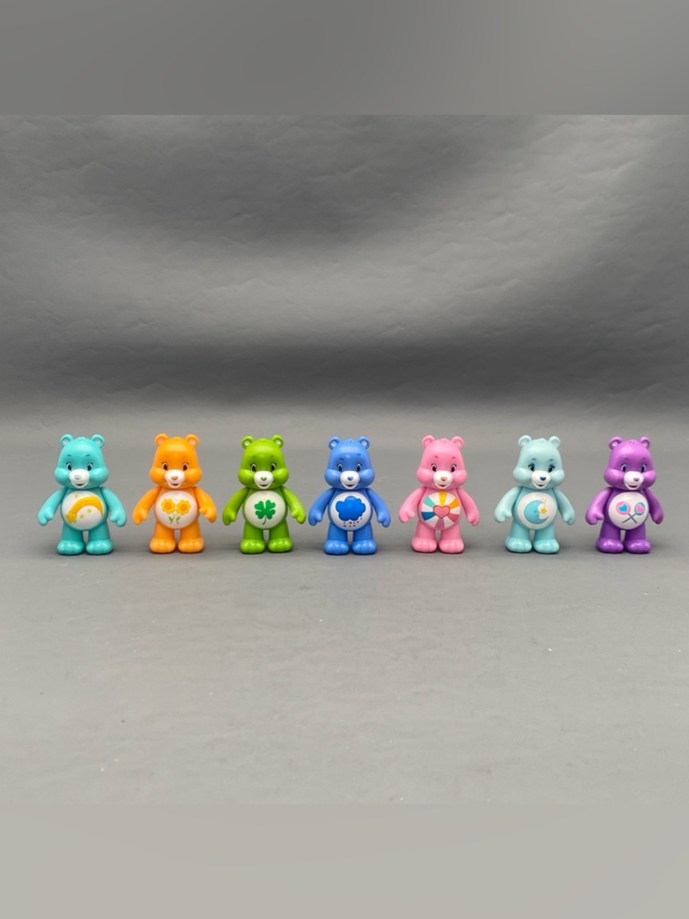 Vintage Care Bears 3" Mini Figures Lot of 7 Cake Toppers Grumpy Cheer Bedtime